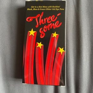 Black, blue, green glitter gel eye pens